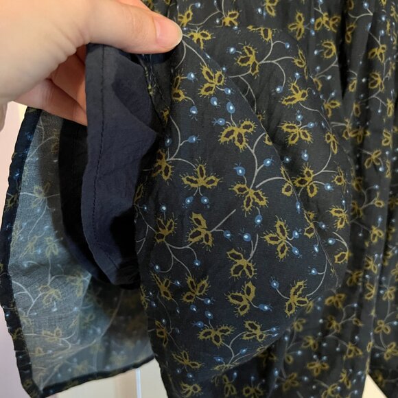 Beautiful Navy Floral Full Cottagecore Skirt in 100% Cotton - Picture 4 of 6